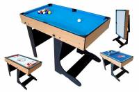 Table Multi Jeux Pieds Pliables : Billard, Air Hockey, Ping Pong, Tableau Blanc (11 jeux) Riley